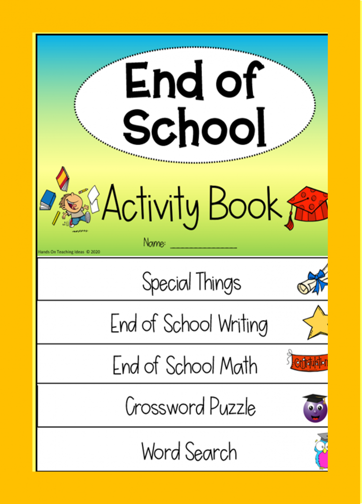 last days of school for kids shows a printable flipbook for kids to fill out before summer.