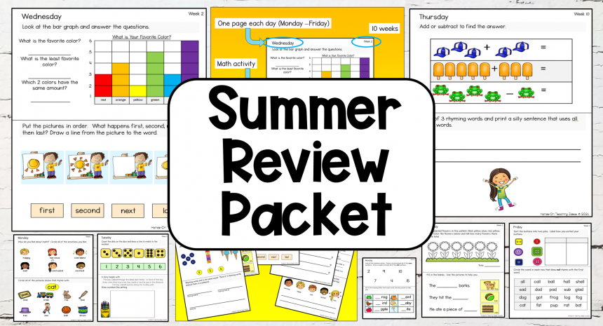 summer review package example feature image Best Kindergarten Summer Review Packet