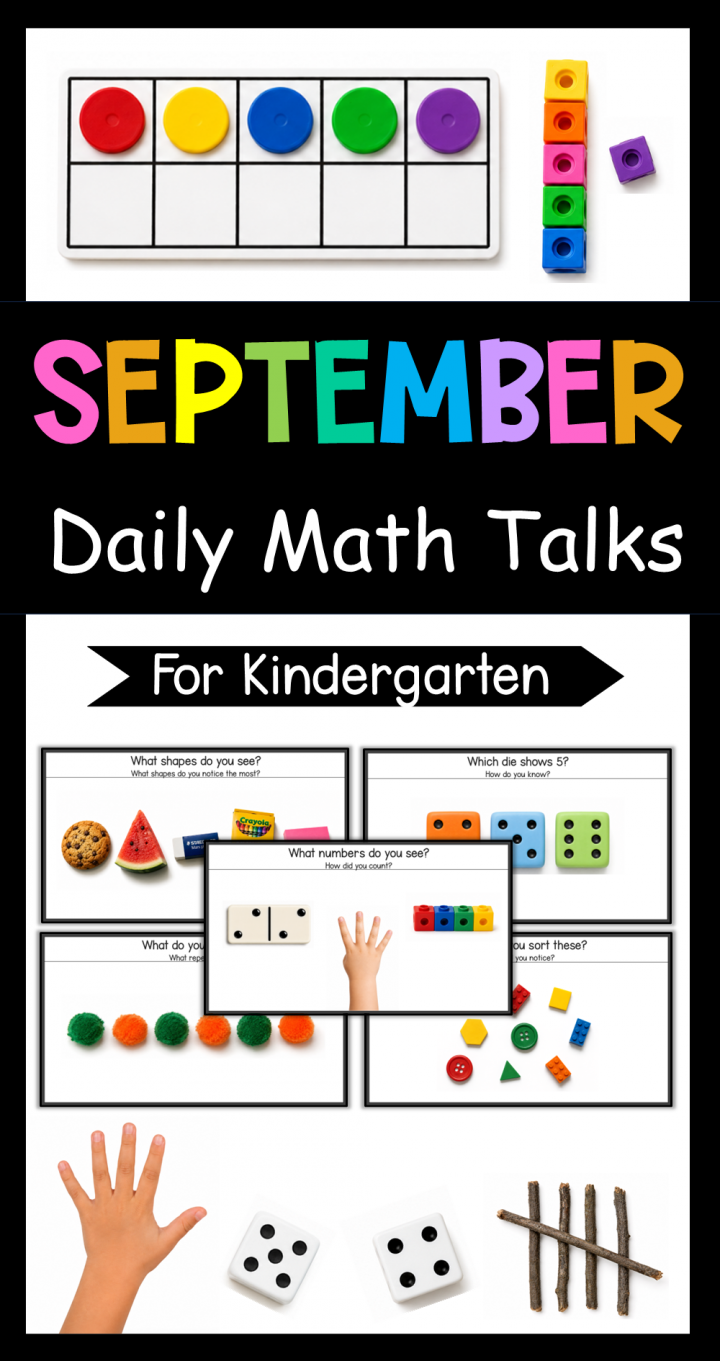 best math talks for kindergarten and preschool shows a pinterest pin.