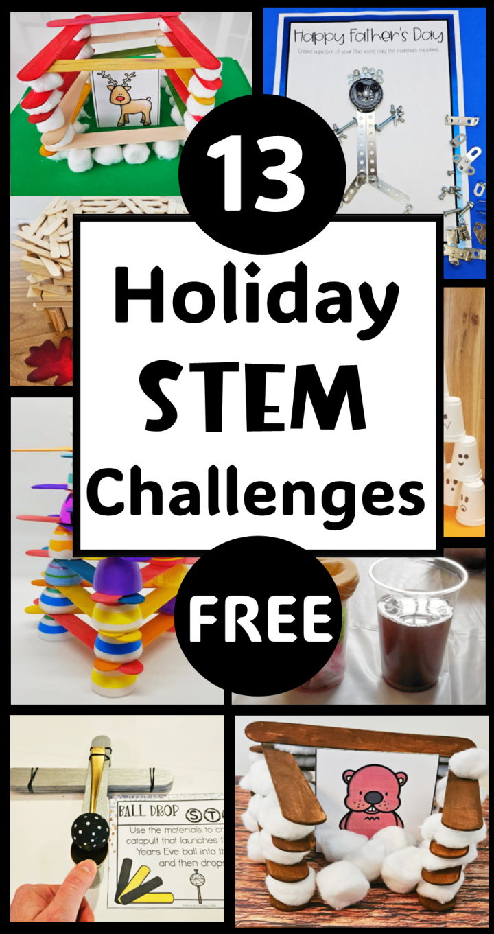 holiday stem challenges shows a pinterest pin.
