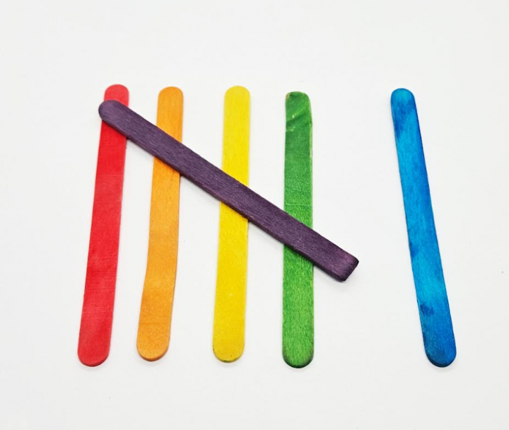 tally marks shows tally marks made from popsicle sticks.
