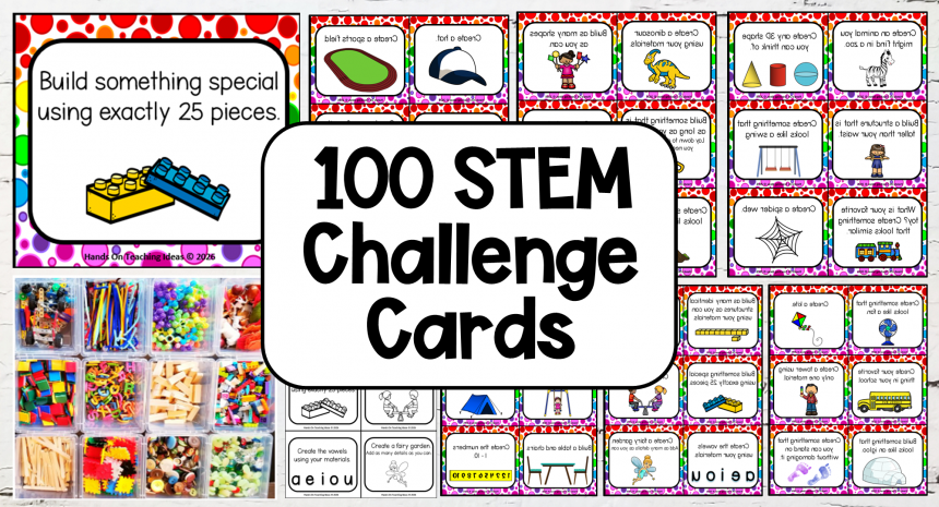 100 stem activity cards feature image 100 of the Best STEM Challenge Cards